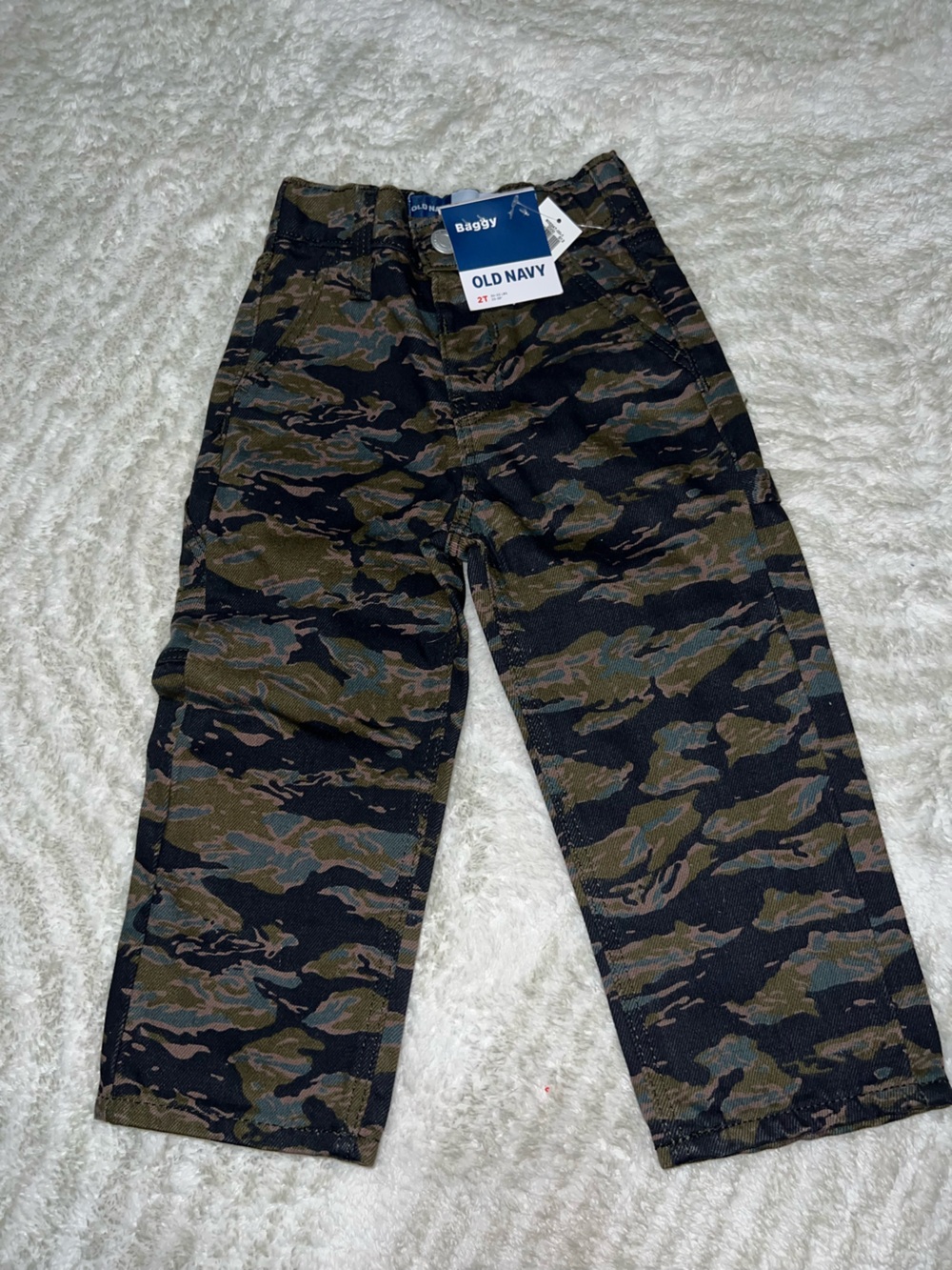 Old Navy Kids Camouflage Cargo Pants - Black, Olive